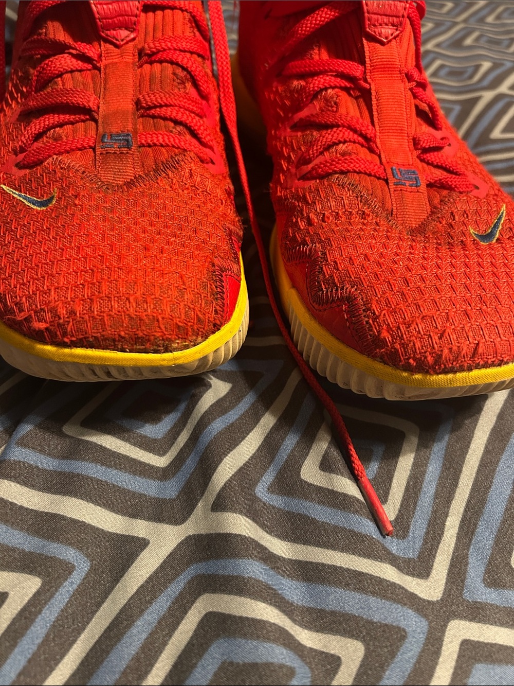 Nike Red and Yellow LeBron Signature Shoes - Picture 12 of 15